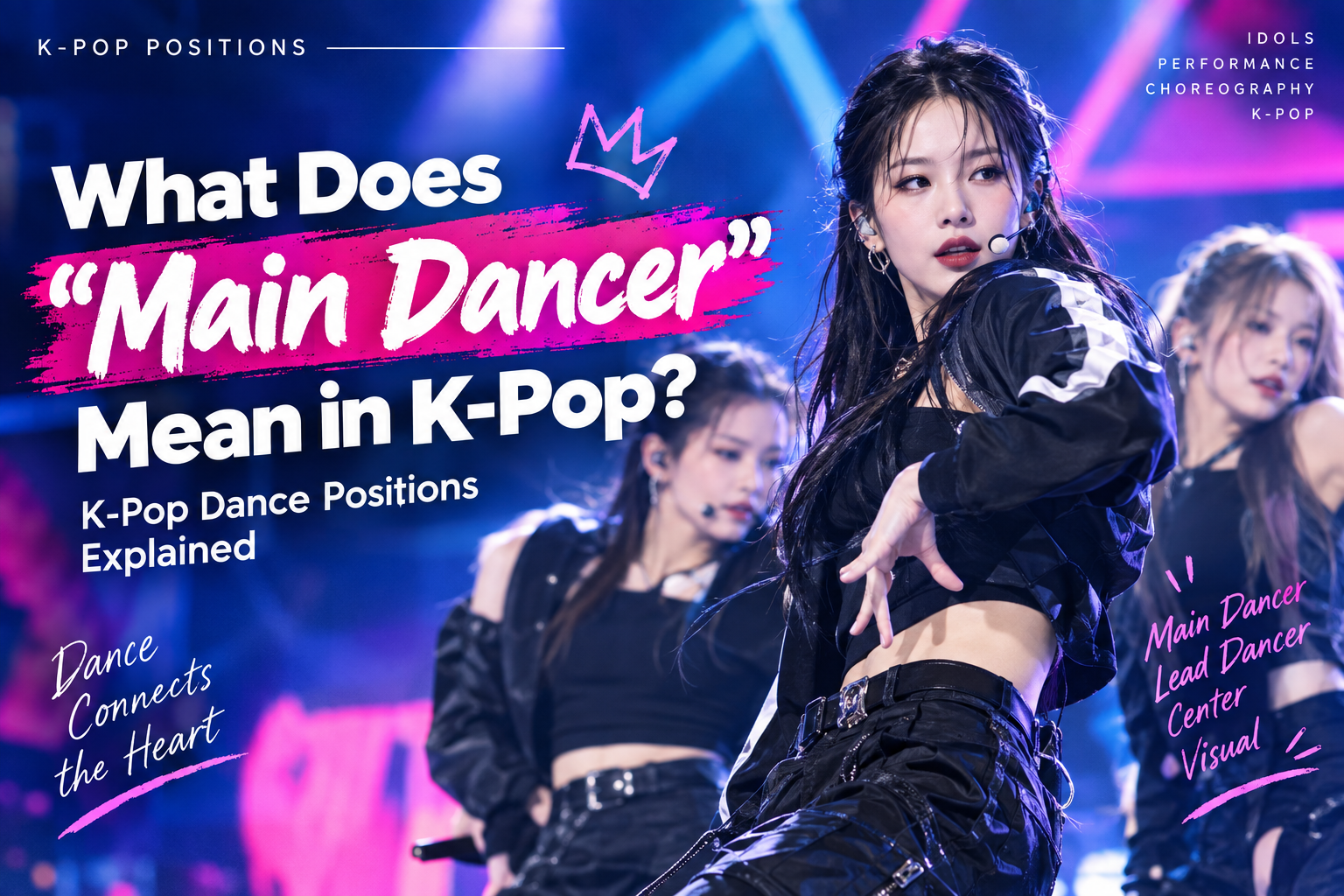 K-pop main dancer performing choreography on stage – K-pop dance positions explained