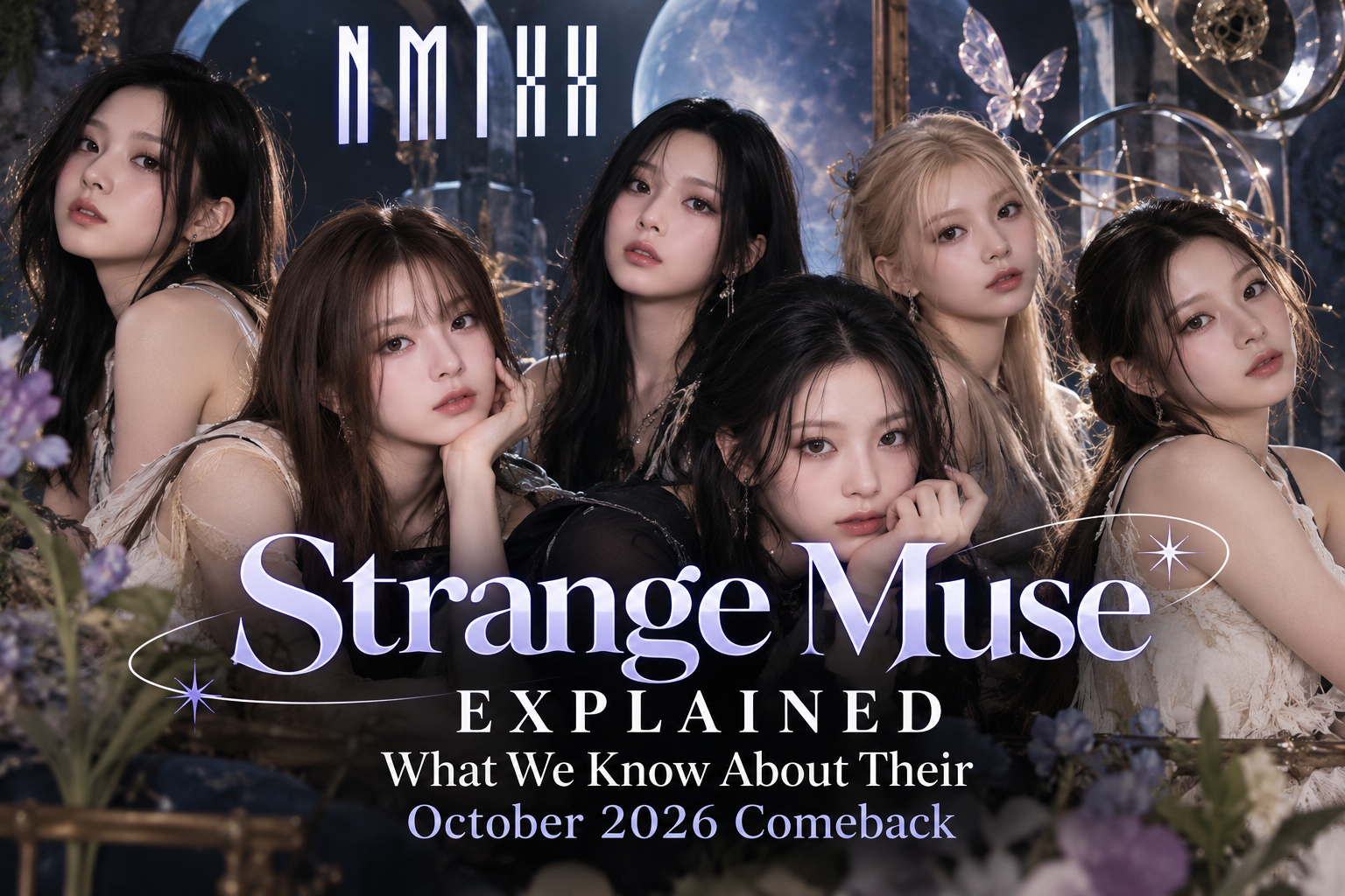 NMIXX Strange Muse October 2026 comeback guide featuring the new EP and title track Birthday Wish