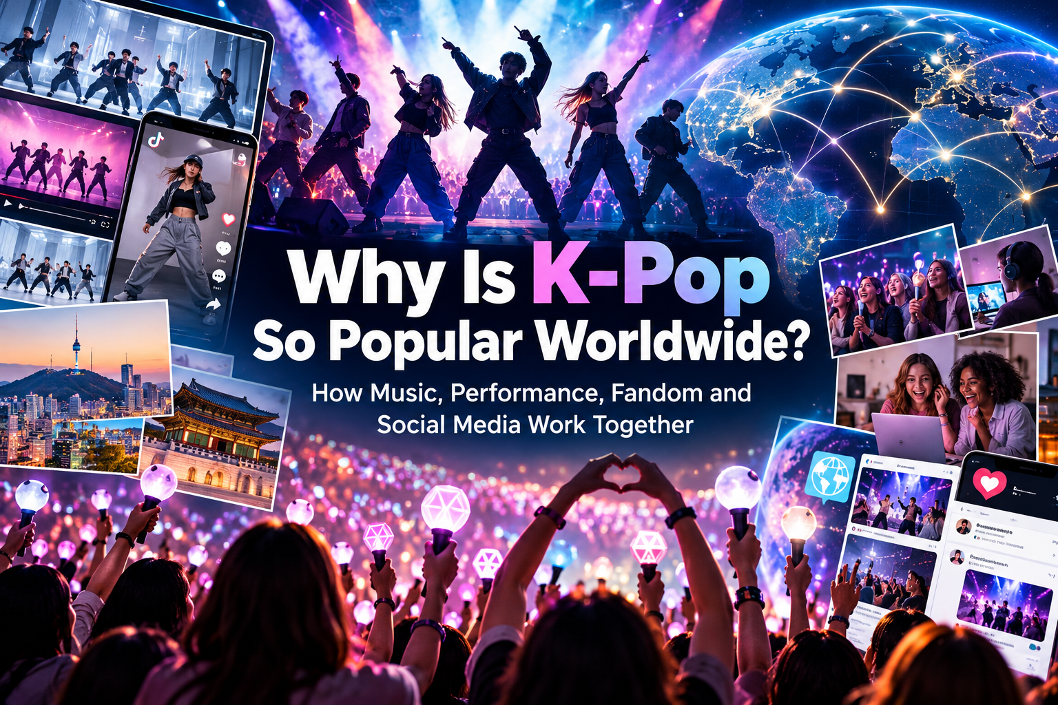 K-pop's worldwide popularity through music, dance performances, global fandom and social media